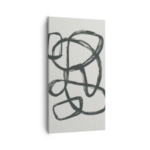 Schilderen op canvas - Lusvormige abstractie - 55x100 cm