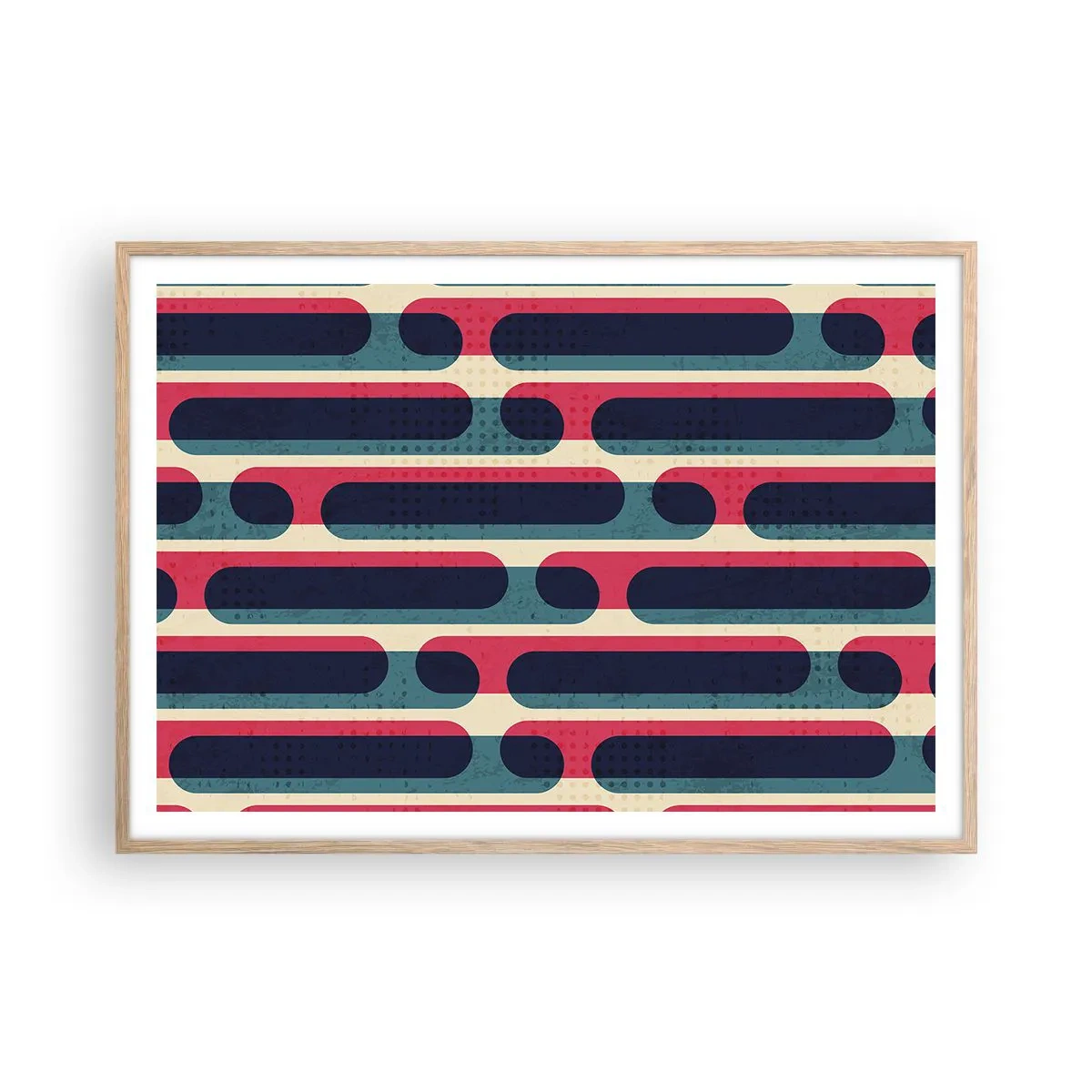 Een poster in een licht eiken lijst - In de diepte en vooruit - 100x70 cm