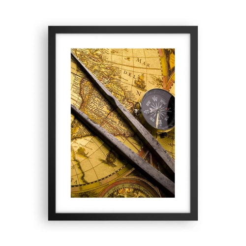 Poster in een zwarte lijst - Waar zijn deze schatten? - 30x40 cm