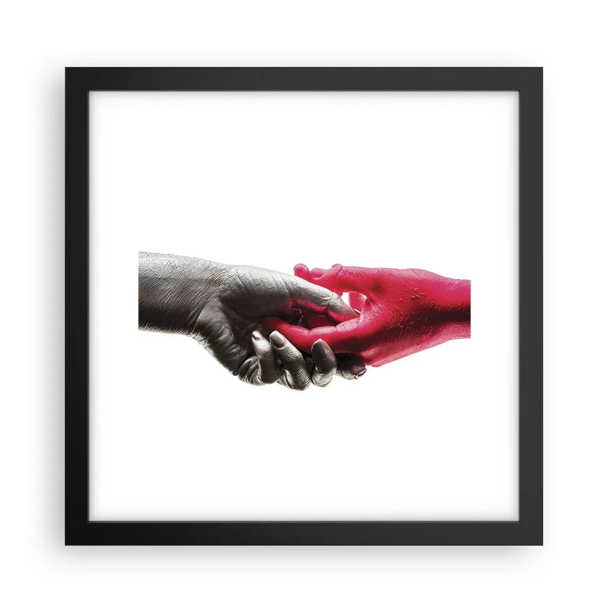 Poster in een zwarte lijst - Samen, hoewel anders - 30x30 cm