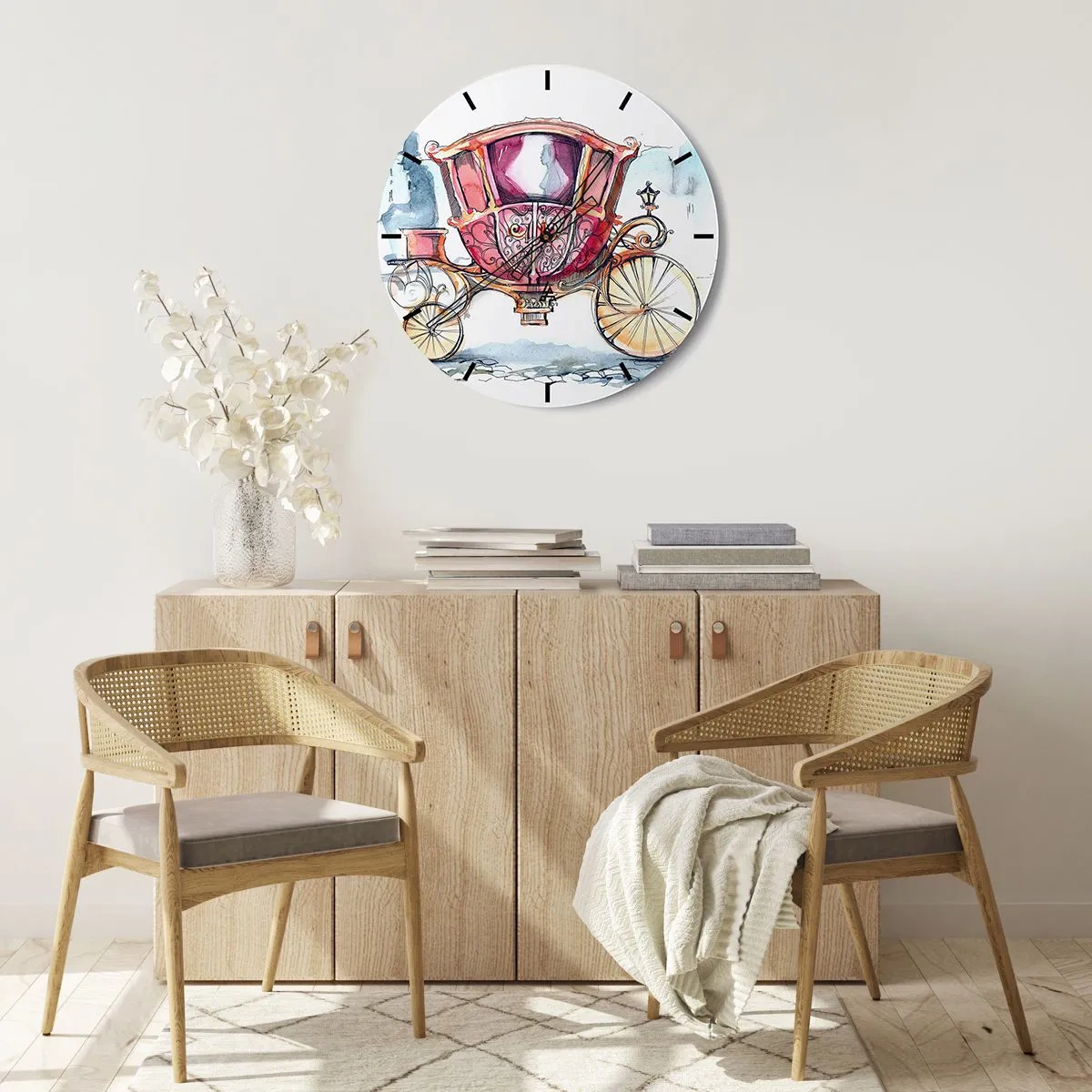 Wandklok - Klok - Naar de bruiloft of naar het bal? - 30x30 cm