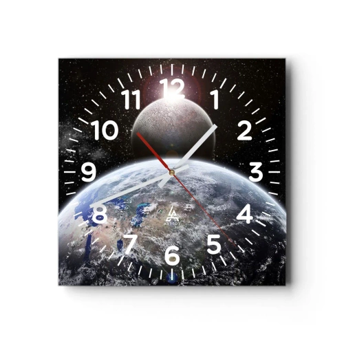 Wandklok - Klok - Kosmisch landschap - zonsopgang - 40x40 cm
