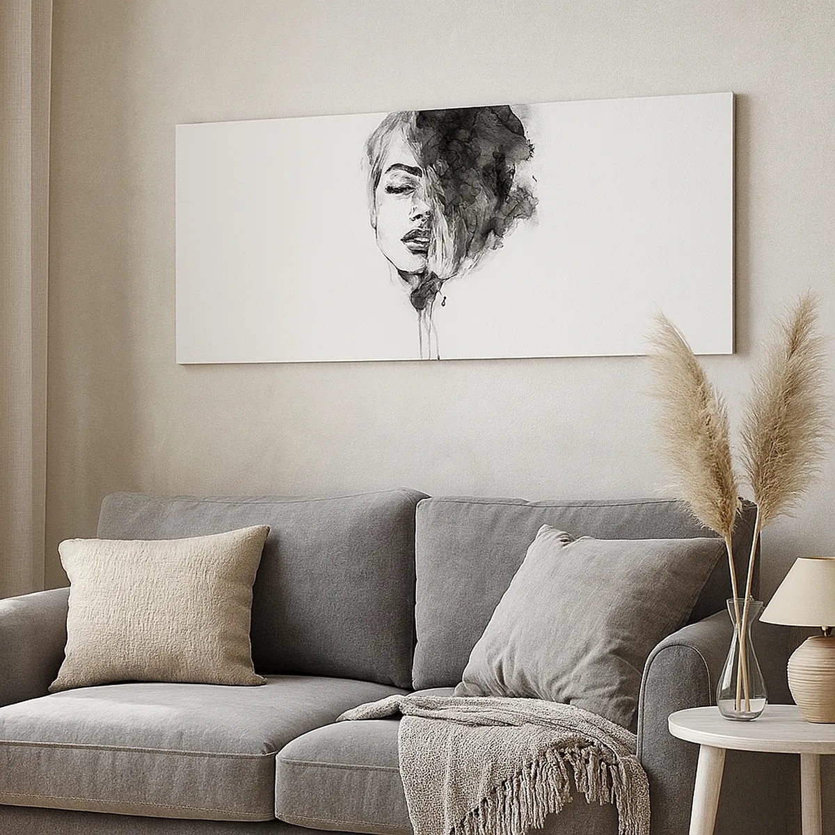 Schilderen op canvas - Waar droomt het meisje over? - 30x30 cm