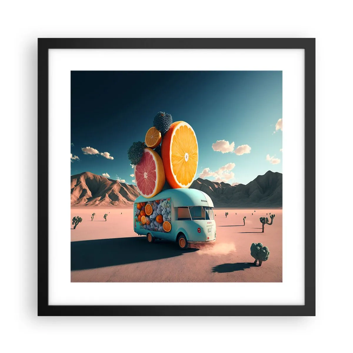 Poster in een zwarte lijst - De smaak van vakantie - 40x40 cm