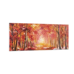 Schilderen op glas - Koperen bos - 100x40 cm