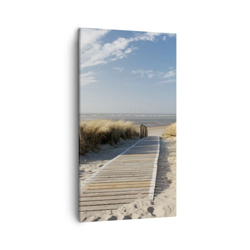 Schilderen op canvas - Achter het duin, in het ruisen van gras - 45x80 cm