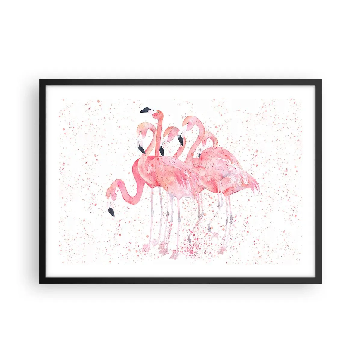 Poster in een zwarte lijst - Roze ensemble - 70x50 cm