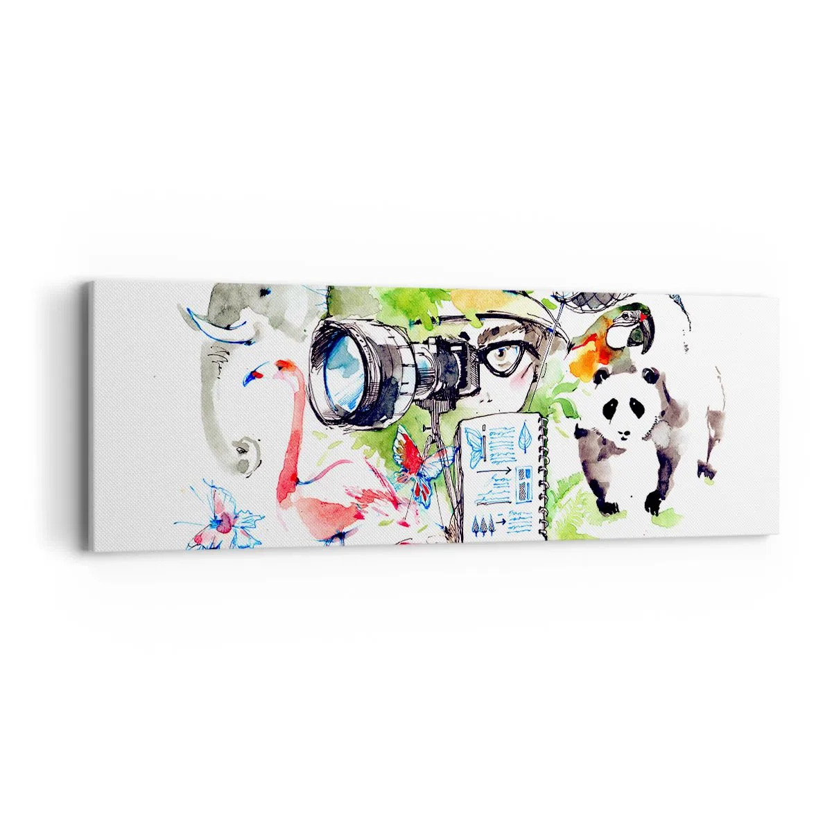 Schilderen op canvas - In de lens van een reiziger - 90x30 cm