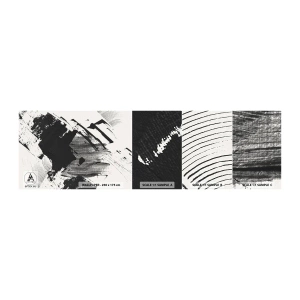 Fotobehang Monster Zelfklevend Deluxe Sticker - Abstractie – expressie van zwart - Deel, Modern, Zwart en wit - 100x30 cm