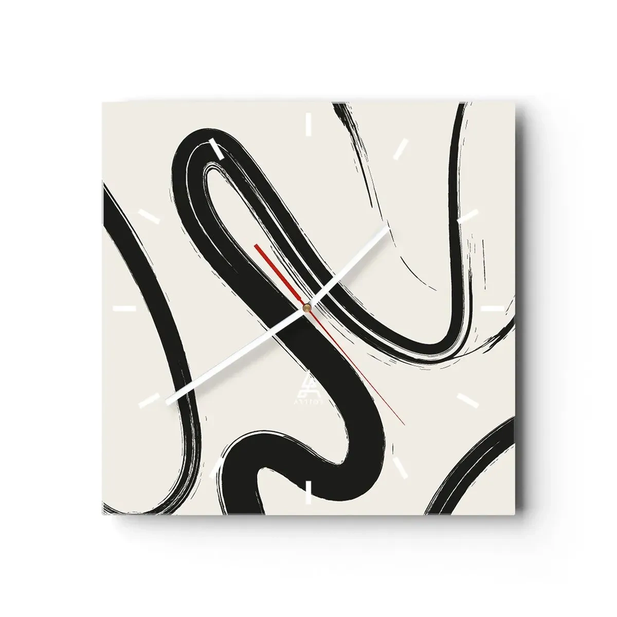 Wandklok - Klok - Zwart-wit eigenzinnigheid - 40x40 cm