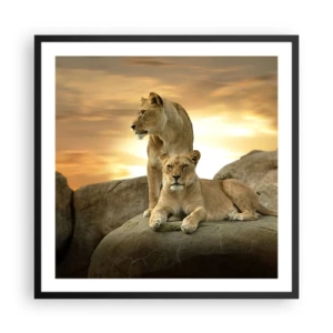 Poster in een zwarte lijst - Koninklijke majesteit - 60x60 cm