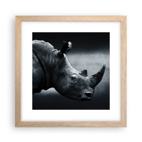 Een poster in een licht eiken lijst - Rechts profiel - 30x30 cm