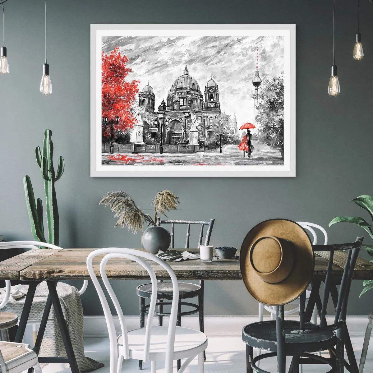 Poster in een witte lijst - Berlijn bijeenkomst - 91x61 cm