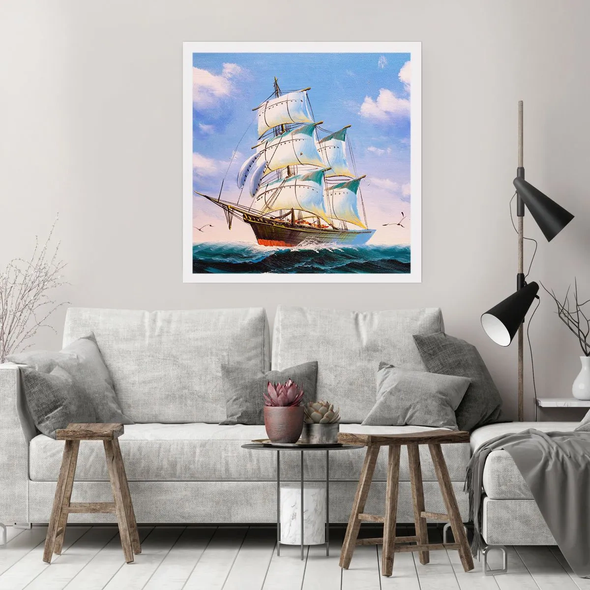 Poster - Trots met de wind - 30x30 cm