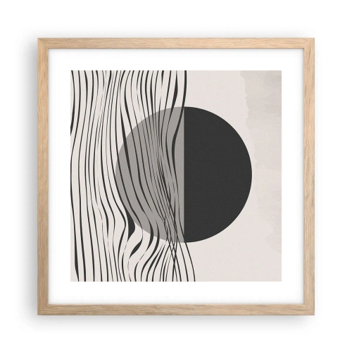 Een poster in een licht eiken lijst - Halve compositie - 40x40 cm