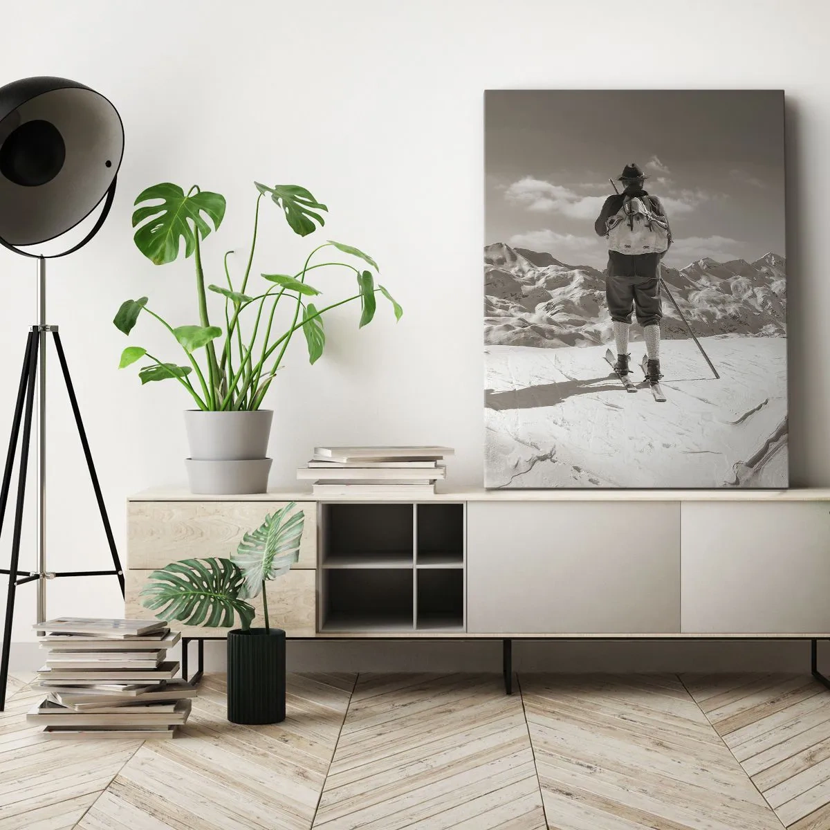 Schilderen op canvas - En de bergen blijven onveranderd - 50x70 cm