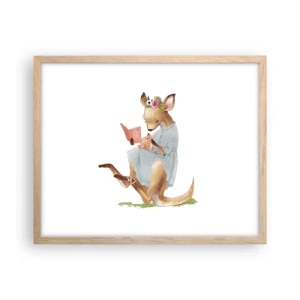 Een poster in een licht eiken lijst - Lees me voor mama - 50x40 cm