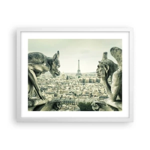 Poster in een witte lijst - Parijs' babbelen - 50x40 cm