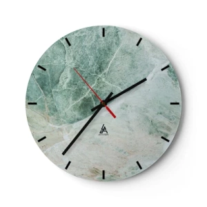 Wandklok - Klok - Groen marmerpatroon in een koele tint - 30x30cm - De nobele kou van steen - Moderne wanddecoratie voor woonkamer, keuken en slaapkamer ARTTOR