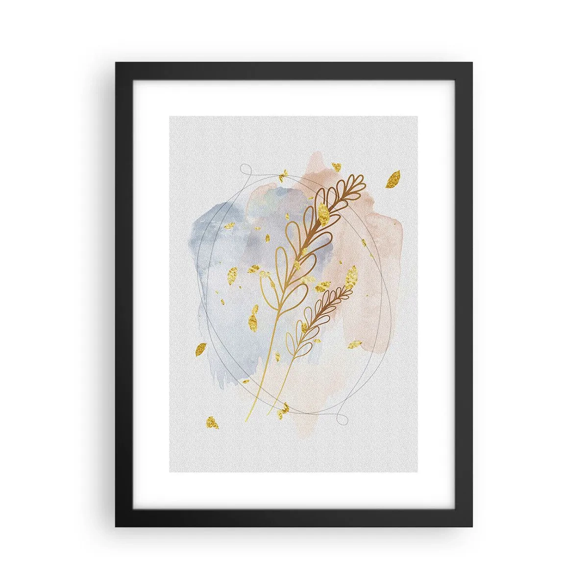Poster in een zwarte lijst - Gouden explosie - 30x40 cm