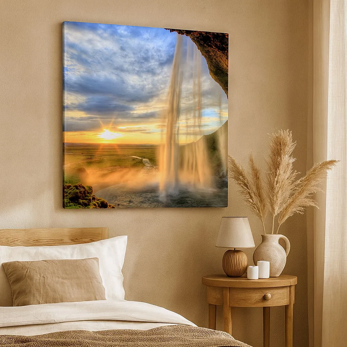 Schilderen op canvas - De wereld achter een sluier van druppels - 30x30 cm