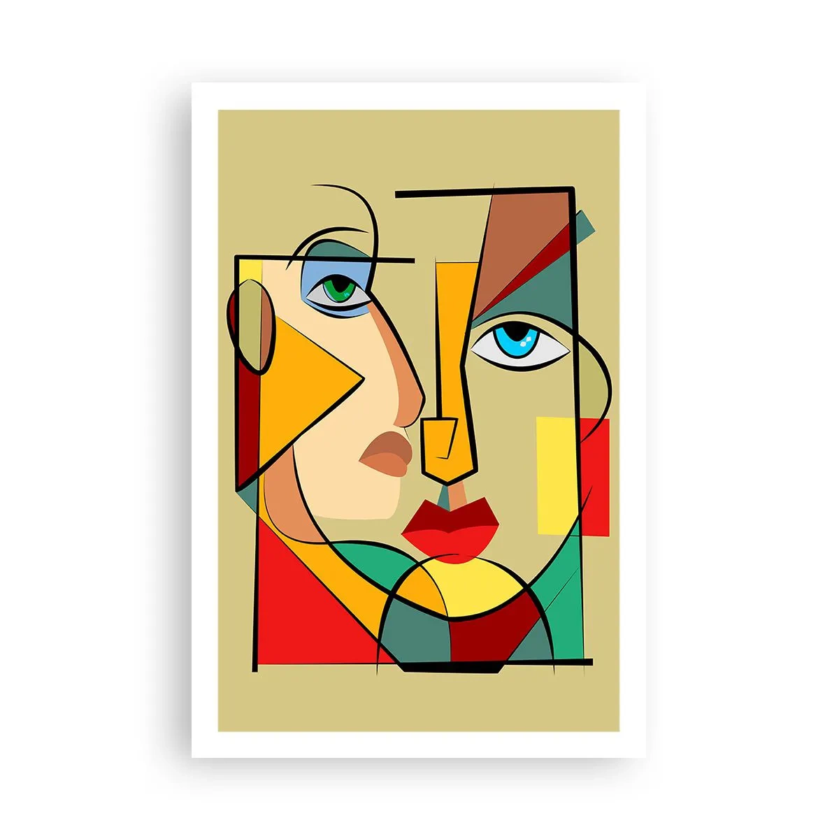 Poster - Bij elkaar passend paar - 61x91 cm