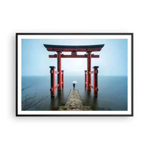 Poster in een zwarte lijst - Japanse mijmering - 100x70 cm
