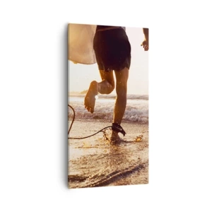 Schilderen op canvas - Om de golf te ontmoeten - 55x100 cm