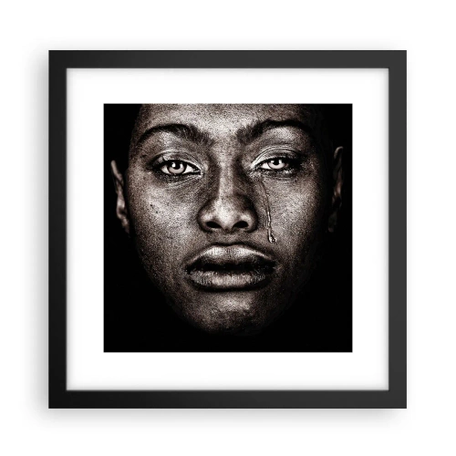 Poster in een zwarte lijst - een traan - 30x30 cm
