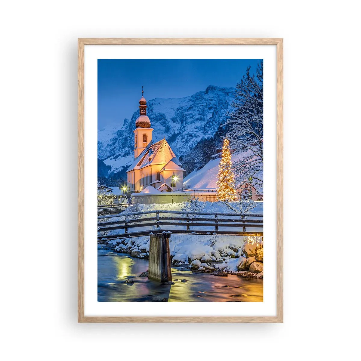 Een poster in een licht eiken lijst - Kerstgeest - 50x70 cm