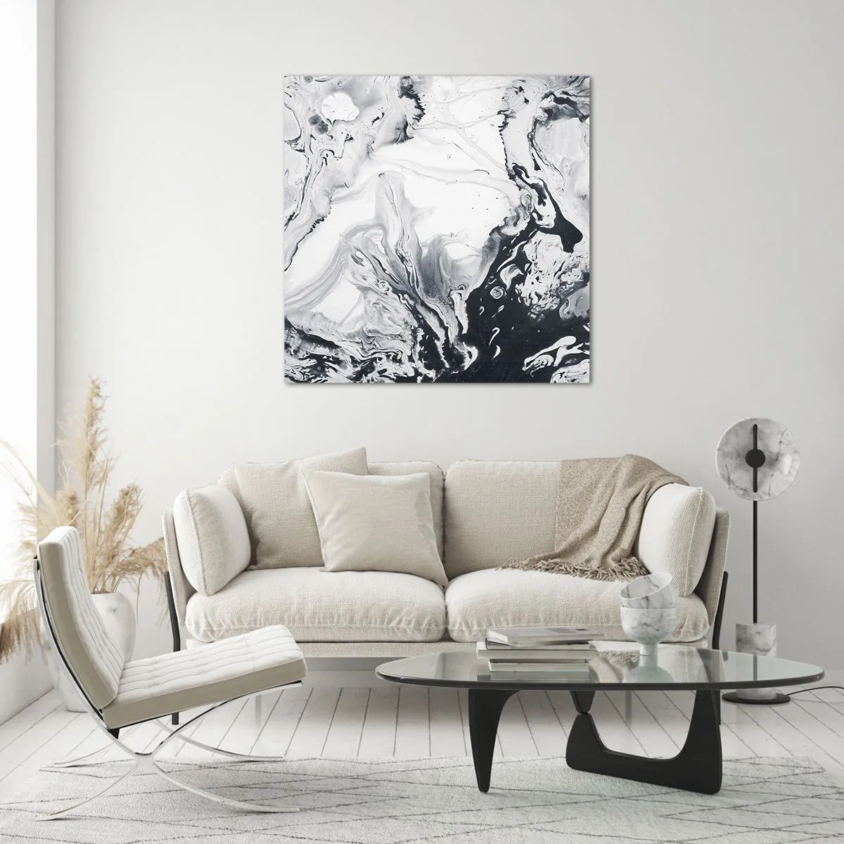 Schilderen op glas - Het binnenste van de aarde - 60x60 cm