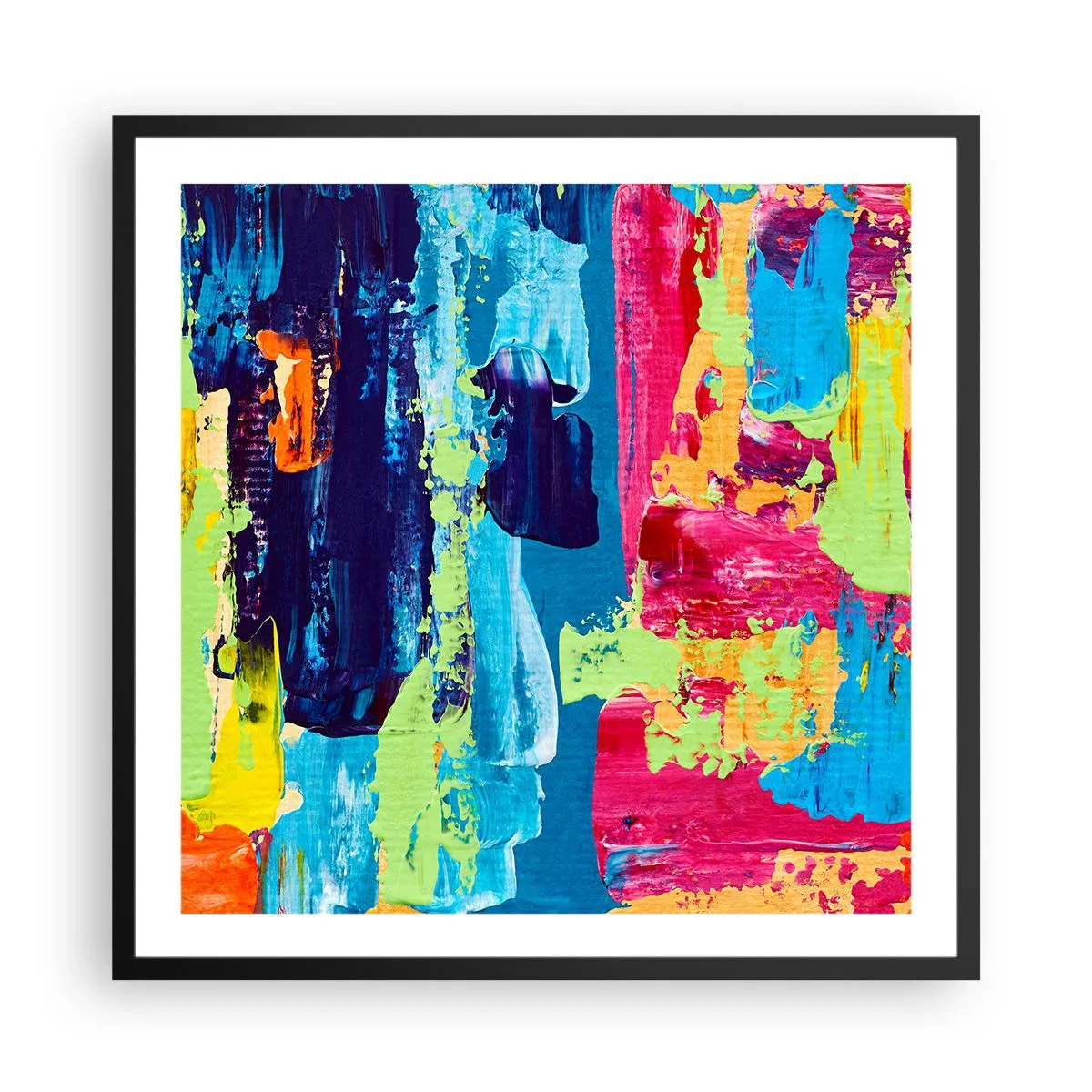 Poster in een zwarte lijst - Het leven is mooi! - 60x60 cm