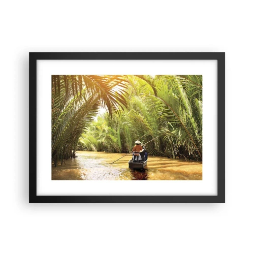 Poster in een zwarte lijst - Een palmravijn langs - 40x30 cm
