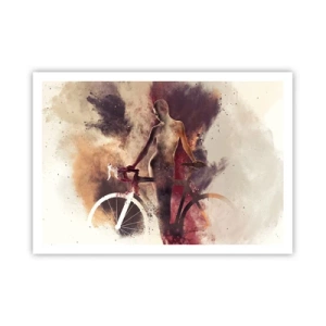 Poster - Een fietsziel in marmeren vormen - 100x70 cm