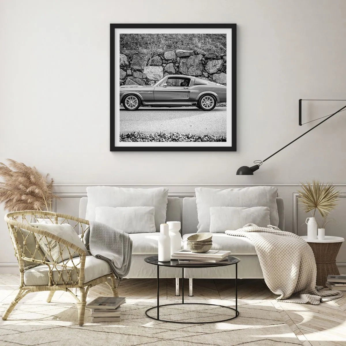 Poster in een zwarte lijst - De legende van de jaren 60 - 50x50 cm