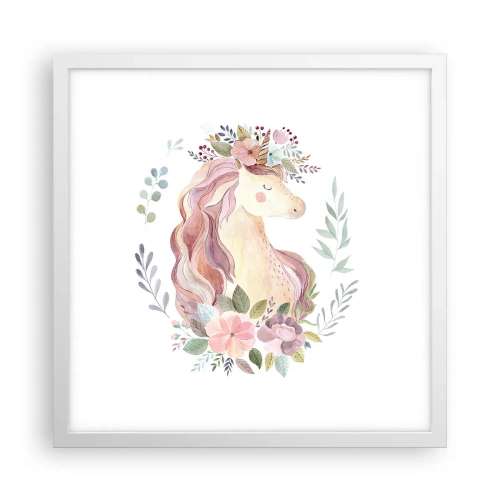 Poster in een witte lijst - Een uitnodiging in de wereld van sprookjes - 40x40 cm