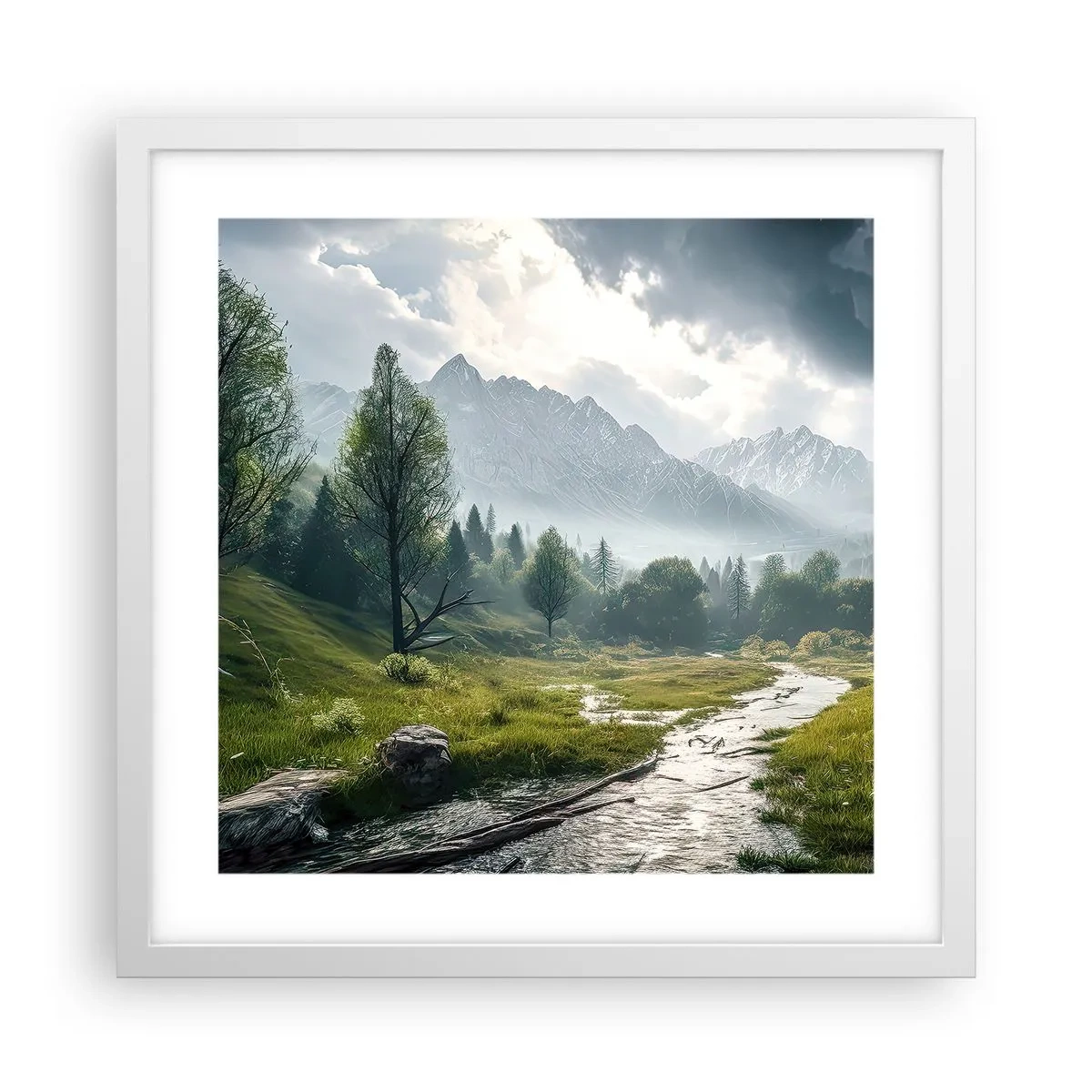 Poster in een witte lijst - Daarheen en terug - 40x40 cm