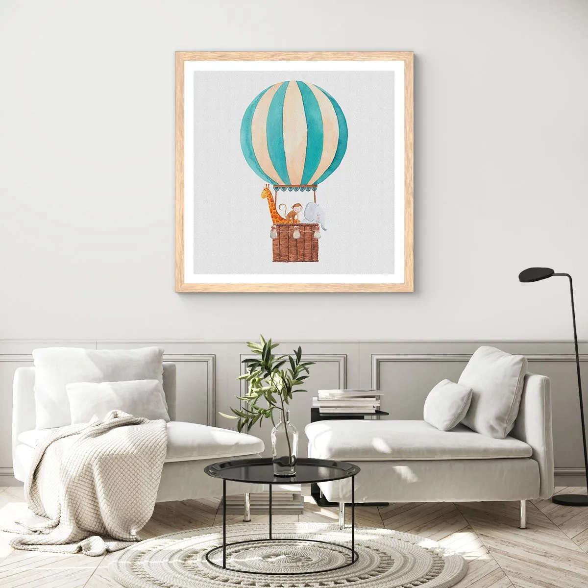 Een poster in een licht eiken lijst - Fantastische reis - 40x40 cm