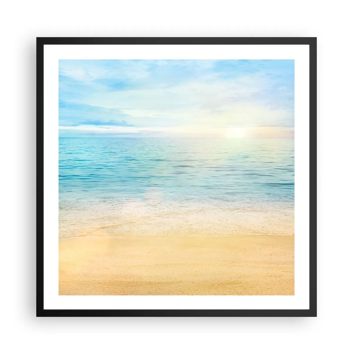 Poster in een zwarte lijst - Groot blauw - 60x60 cm