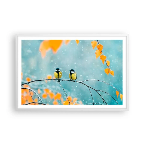 Poster in een witte lijst - Vogelroddel - 91x61 cm