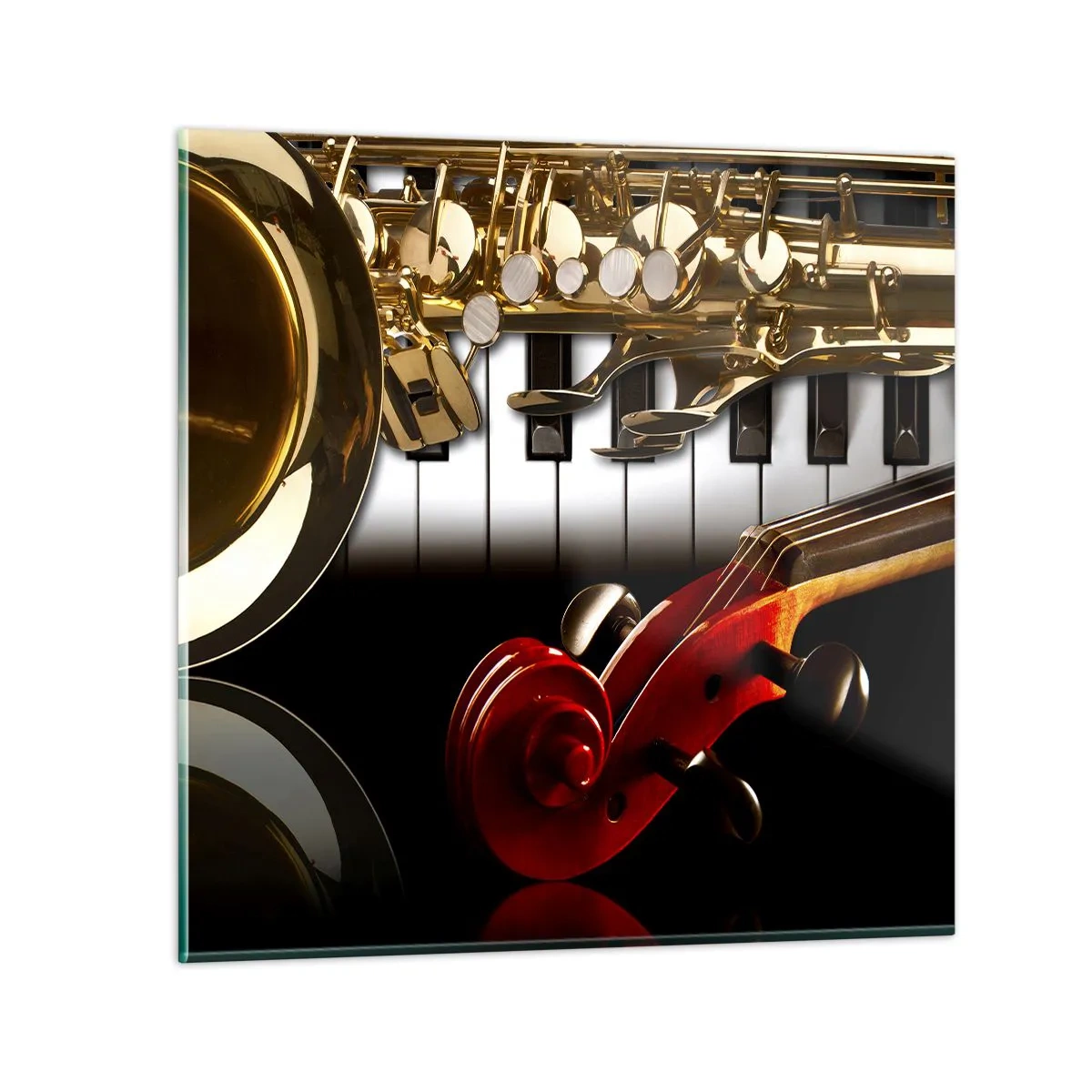 Schilderen op glas - Plaatwerk, hout en ivoor - 30x30 cm