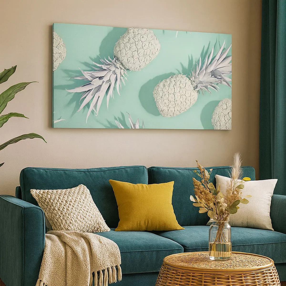 Schilderen op canvas - Het gaat goed met munt - 100x40 cm