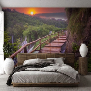 Fotobehang op maat Standard Eco - Ongelooflijke schoonheid - Landschap, Waterval, Kroatië