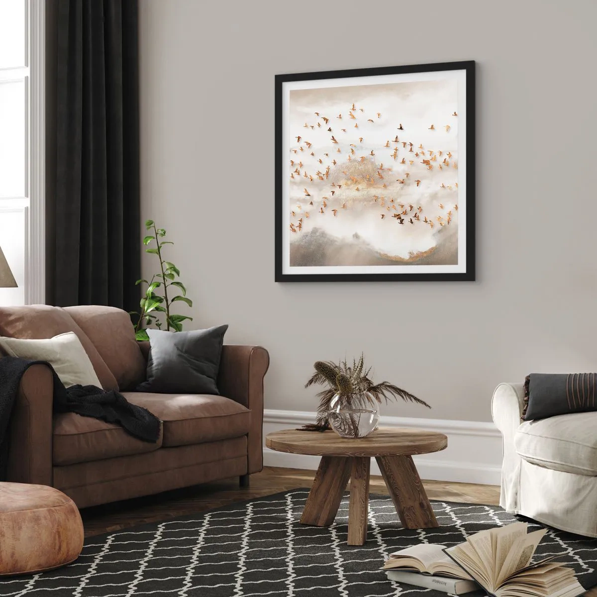 Poster in een zwarte lijst - Het is tijd… - 50x50 cm