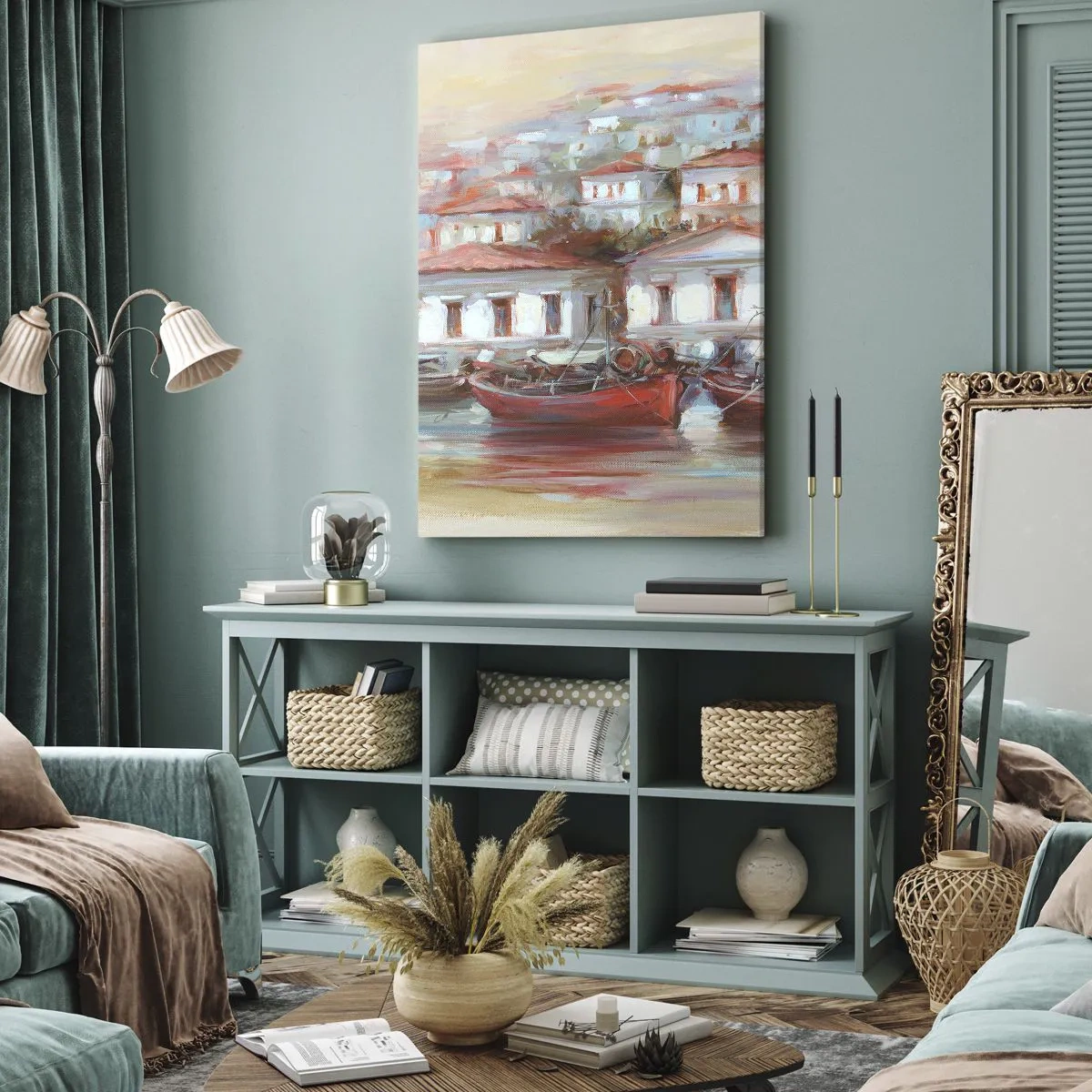 Schilderen op canvas - Gelukkige stad - 45x80 cm