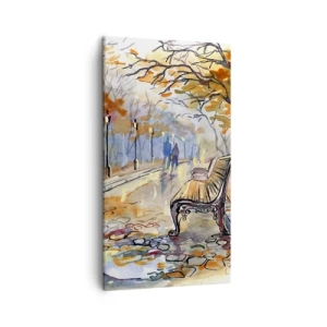 Schilderen op canvas - Samen wandelen in de herfst - 45x80 cm