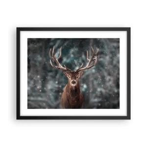 Poster in een zwarte lijst - Gekroond tot koning van het bos - 50x40 cm