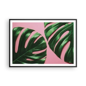 Poster in een zwarte lijst - Groene rendez-vous - 100x70 cm
