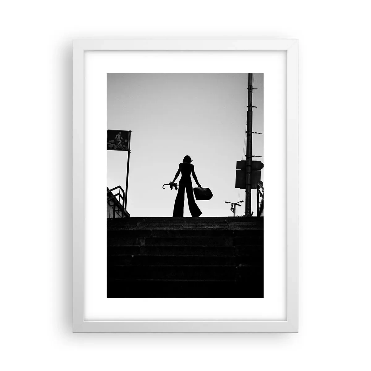 Poster in een witte lijst - Stedelijk dwalen - 30x40 cm