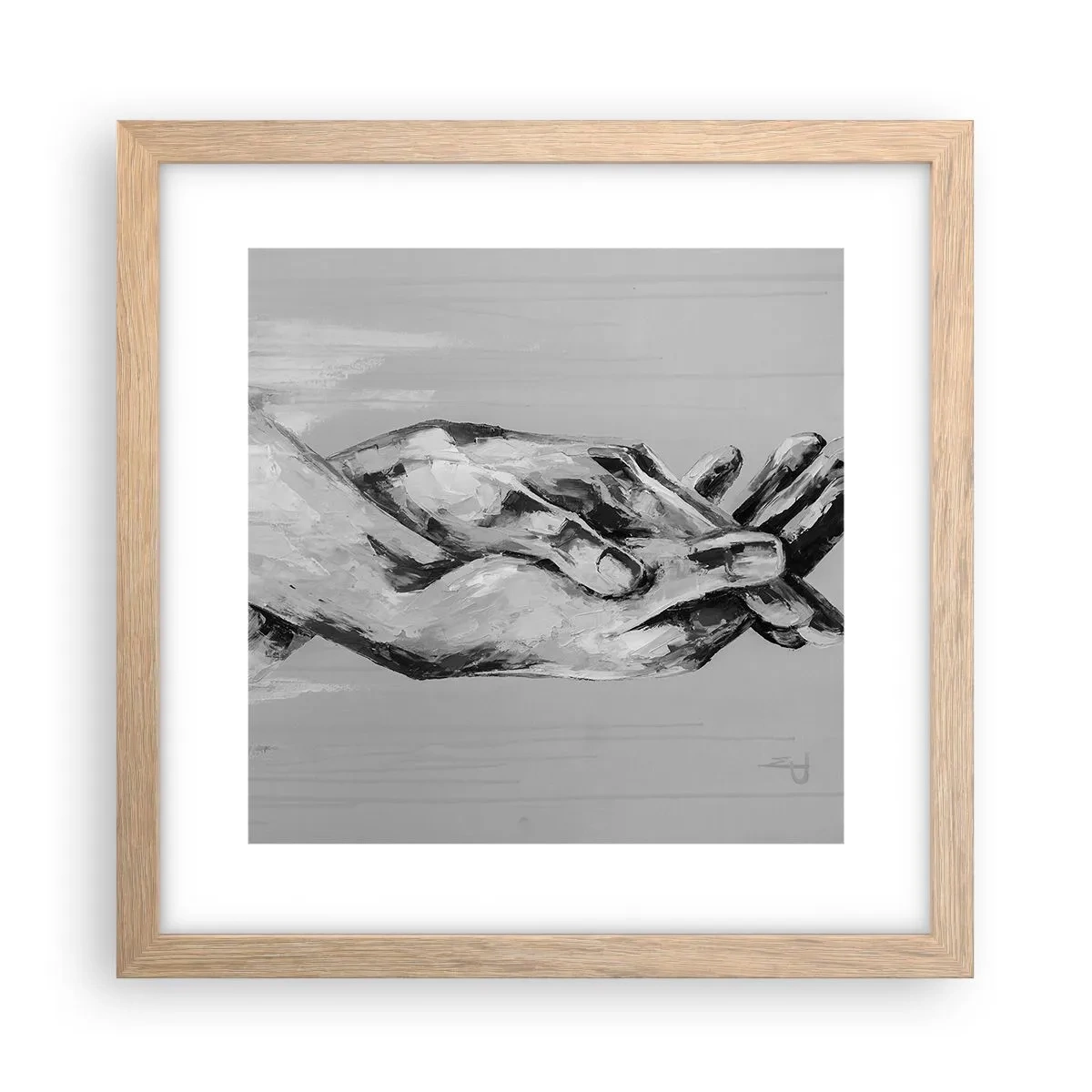 Een poster in een licht eiken lijst - Begin… - 30x30 cm